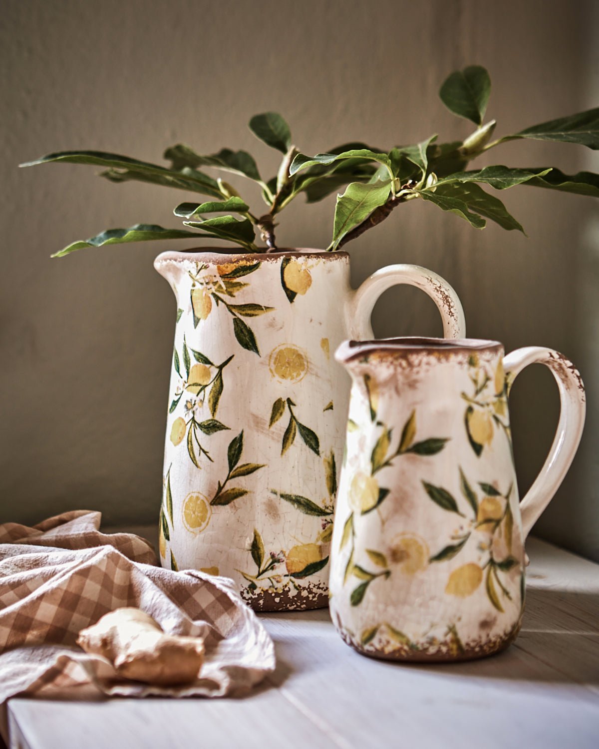 Carafe en grès - Motif citron - LEMONA - Koddel.com