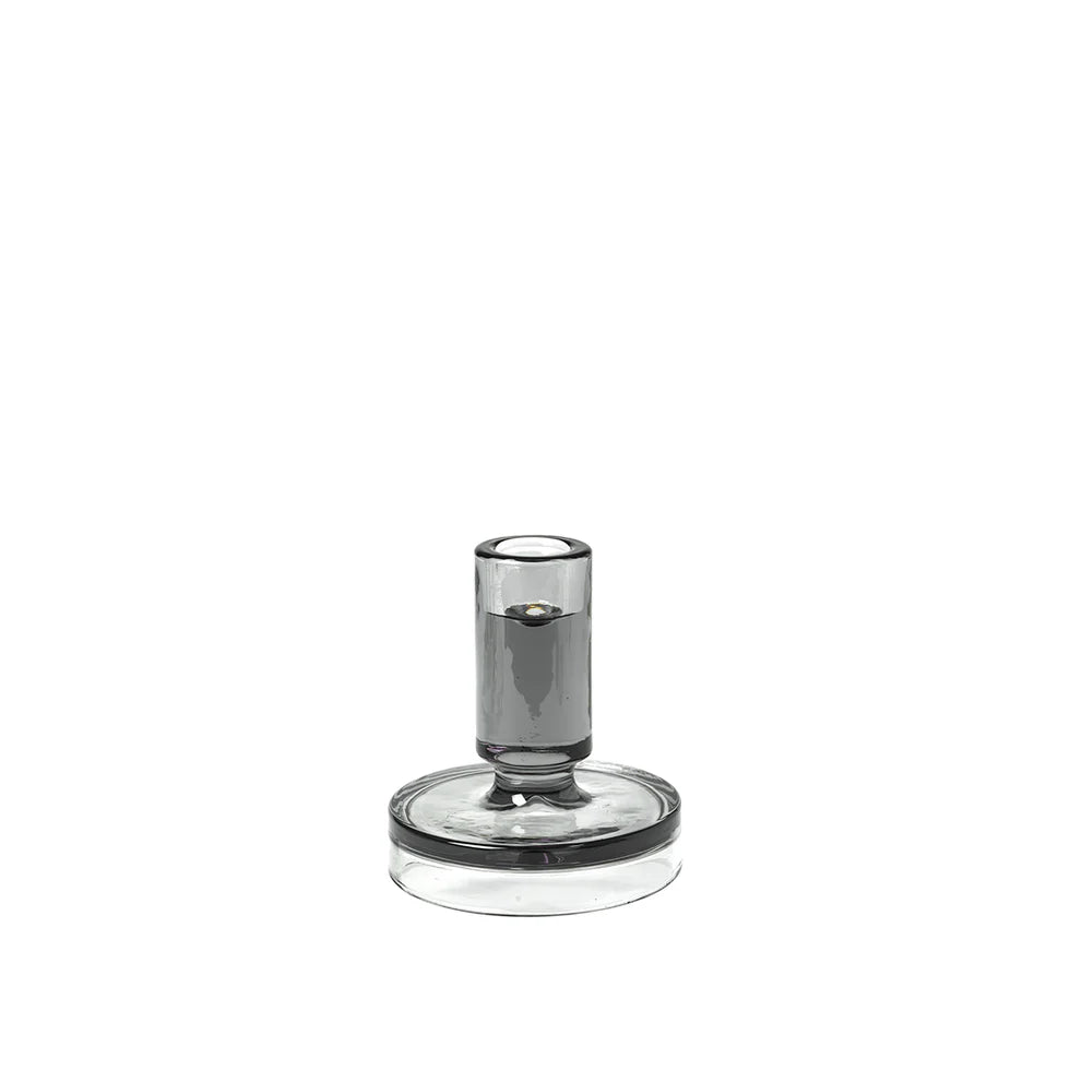 Set de 2 bougeoirs en verre fumé - Petra - Koddel.com