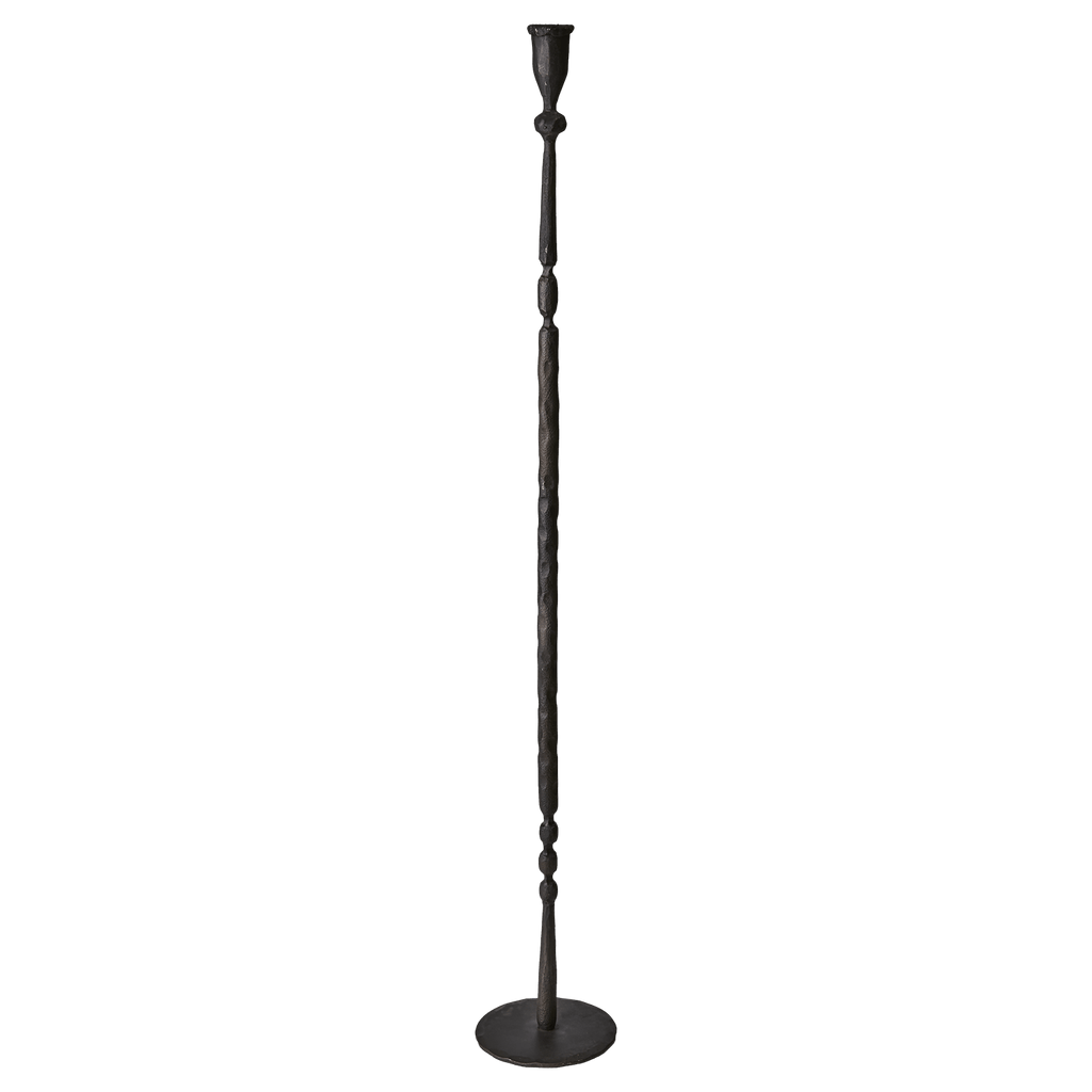 Grand bougeoir artisanal en métal noir H85 cm - Kheos - Koddel.com