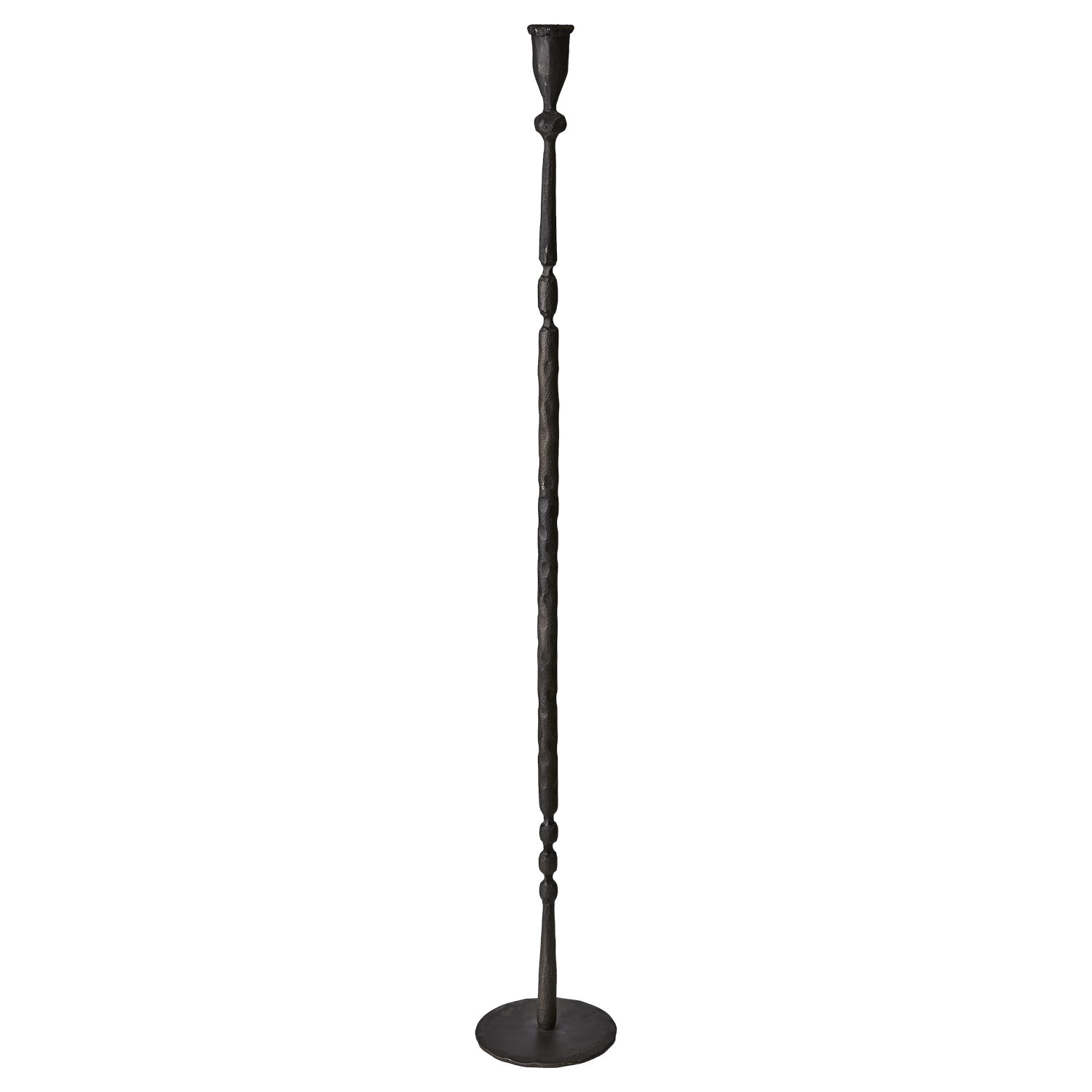 Grand bougeoir artisanal en métal noir H85 cm - Kheos - Koddel.com
