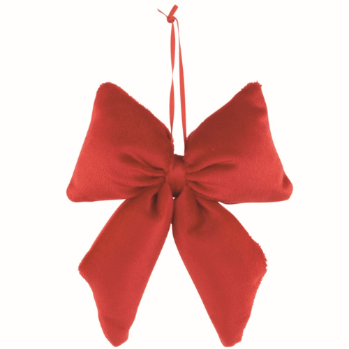 Lot de 10 nœuds décoratifs en velours rouge VELUTO – 12x15 cm - Koddel.com
