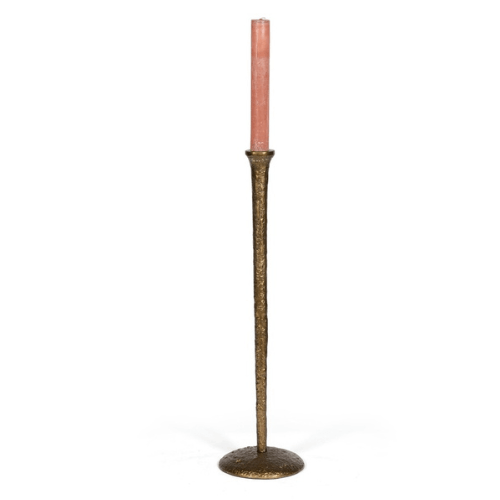Bougeoir élancé en métal doré antique H75 cm - Orion - Koddel.com