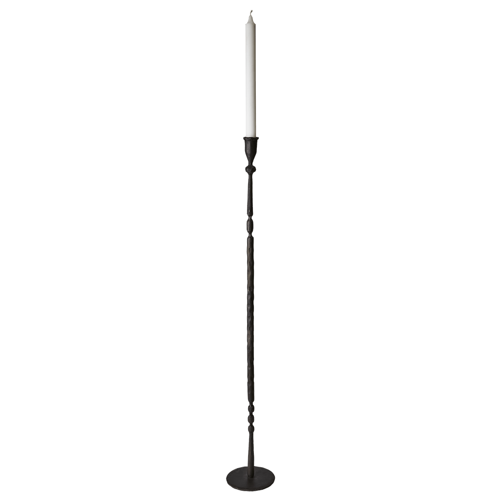 Grand bougeoir artisanal en métal noir H85 cm - Kheos - Koddel.com