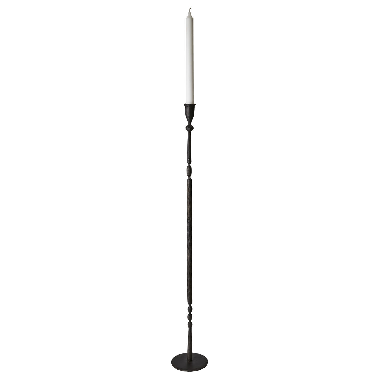 Grand bougeoir artisanal en métal noir H85 cm - Kheos - Koddel.com