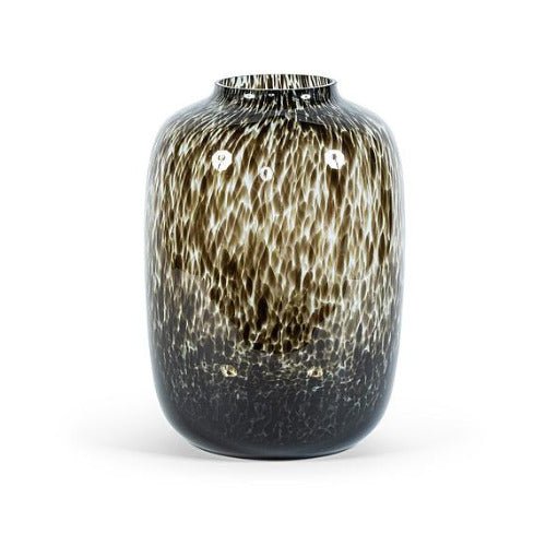 Grand vase en verre fumé avec taches noires Leopold - Koddel.com