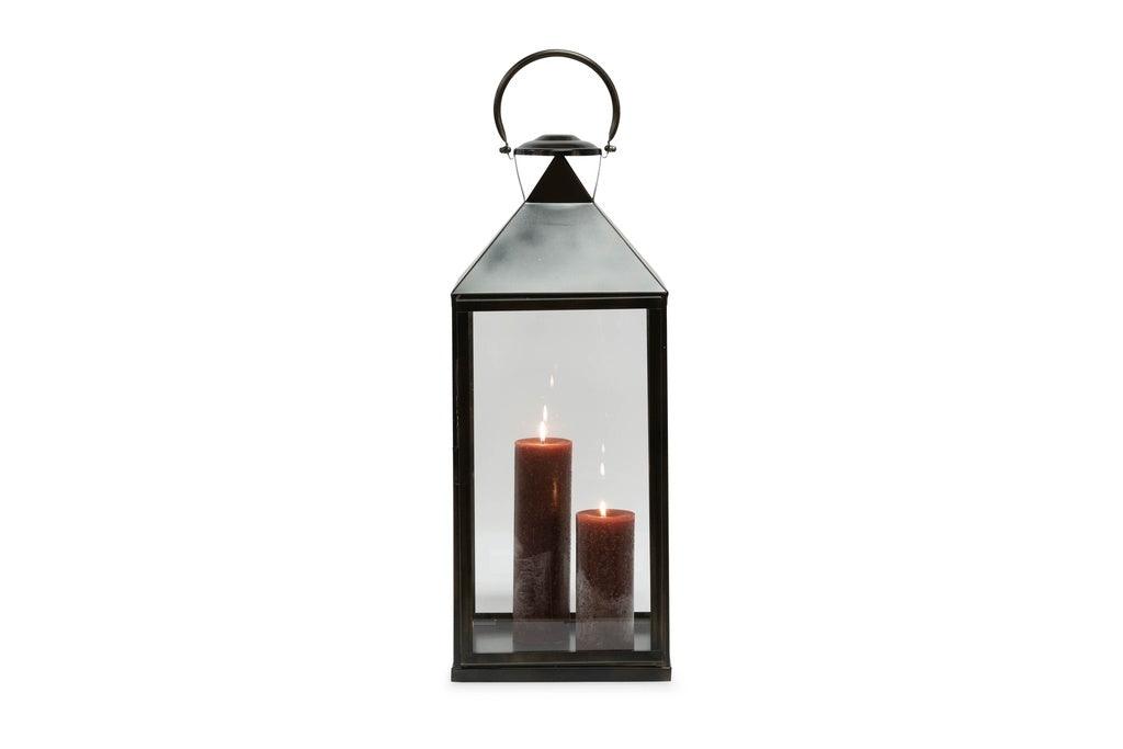 Gran farol de acero con acabado bronce – Interior y exterior – H65 cm