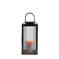 Lanterne verre nervuré & anse cuir - Medium - Koddel.com