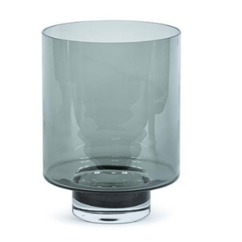 Photophore sur base - Verre soufflé fumé - Ø 26 × H 35 cm - Koddel.com