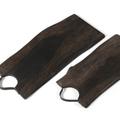 Set de plateaux en bois brut noirci - Poignée en cuir - Koddel.com
