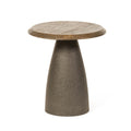 Table d’appoint Ø45 – Bois brossé brun mat & piétement métal brun