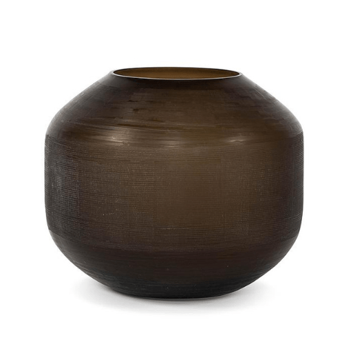 Vase sculpté en verre fumé, grand Modèle - Koddel.com