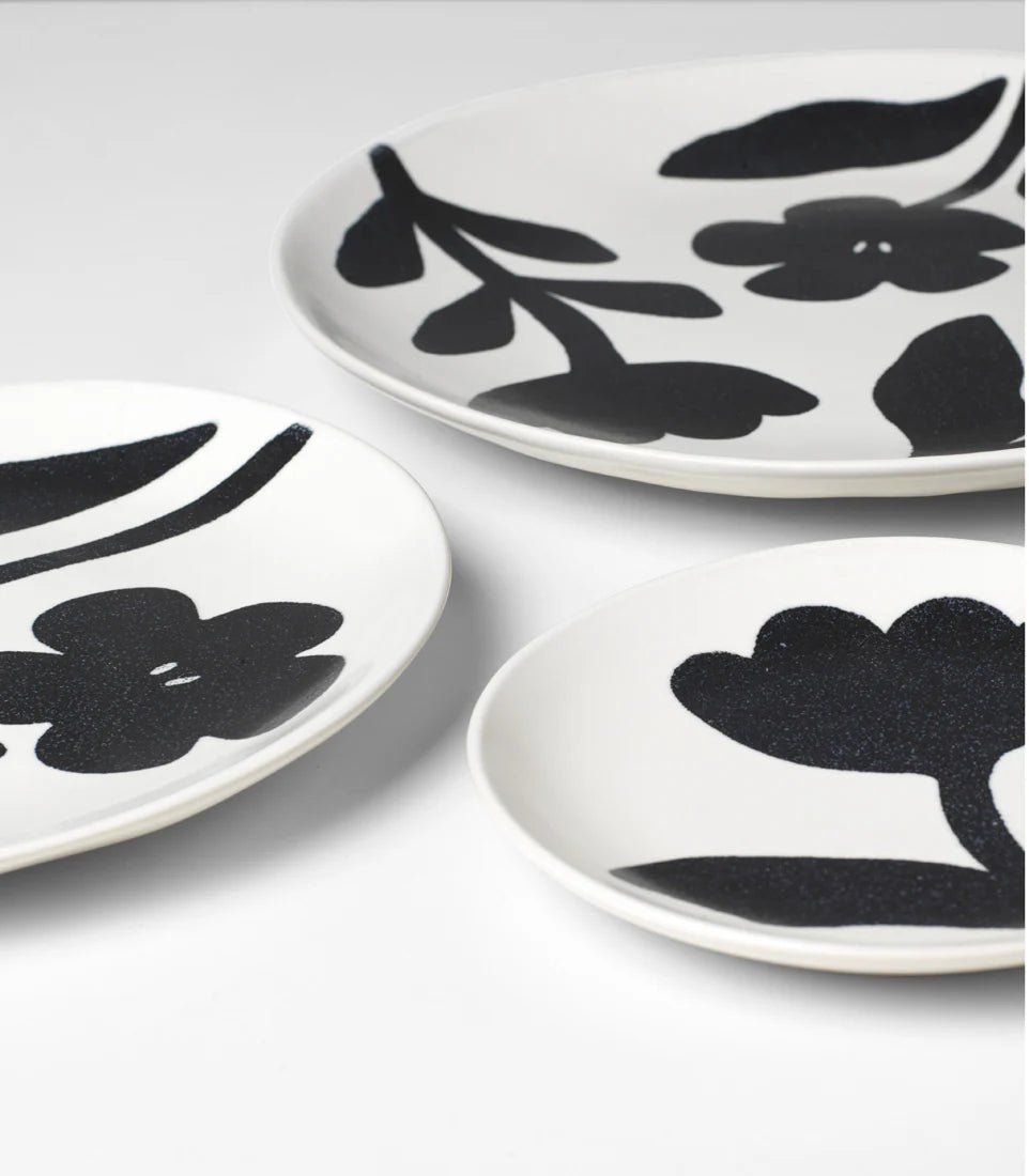 Assiette en grès peint à la main - Flora - Koddel.com