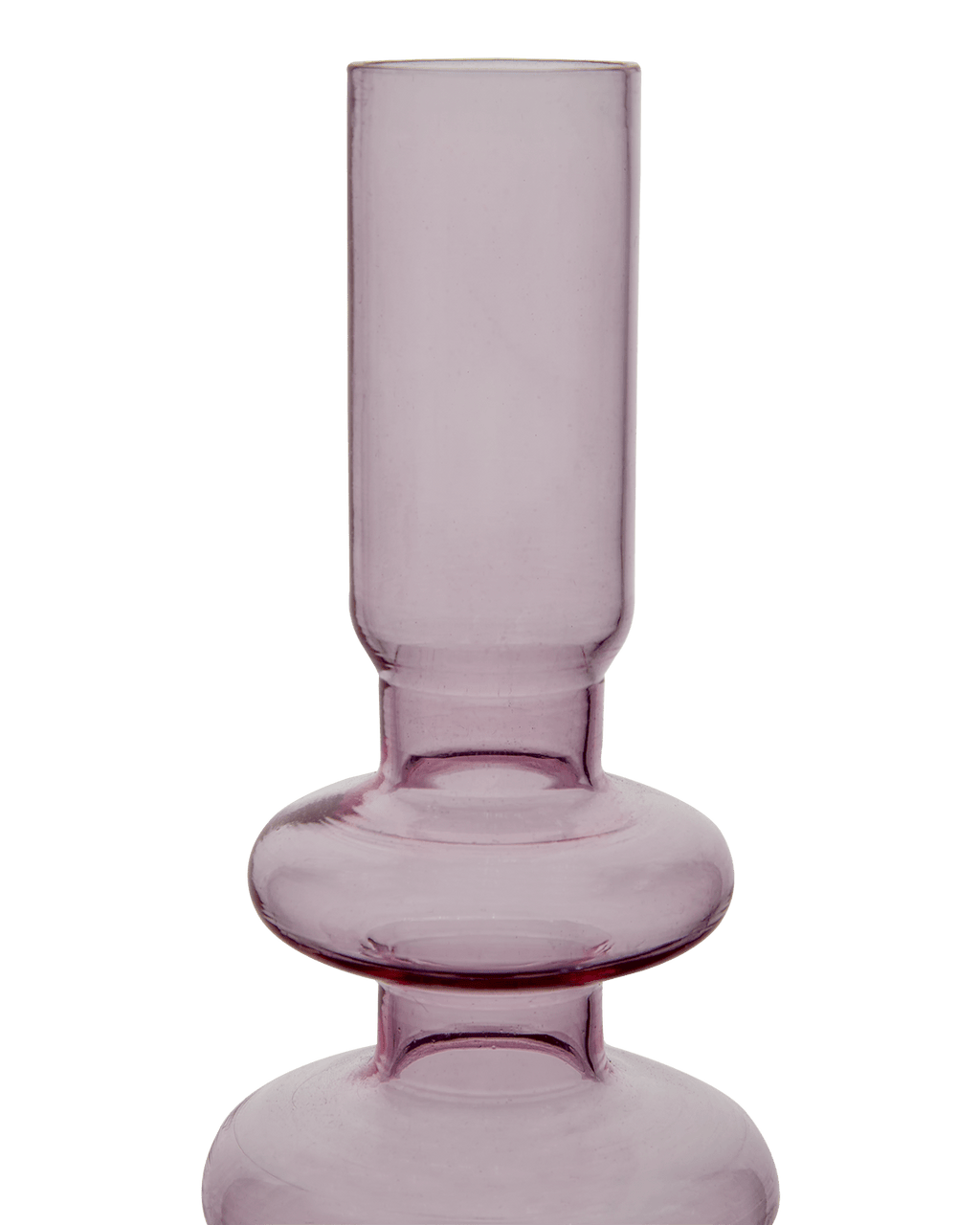 Bougeoir en verre transparent rose H20 cm - Juliette - Koddel.com