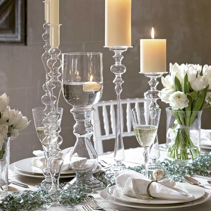 Bougeoir en verre soufflé Lisbonne - Élégance intemporelle - Koddel.com