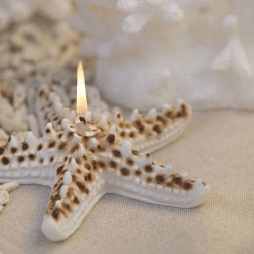 Bougie étoile de mer peinte à la main - Lot de 3 pièces - Koddel.com