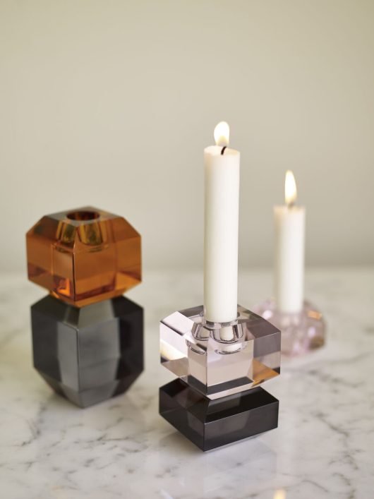 Bougeoir en verre bicolore - Gem - Koddel.com