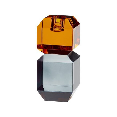 Bougeoir en verre bicolore - Gem - Koddel.com