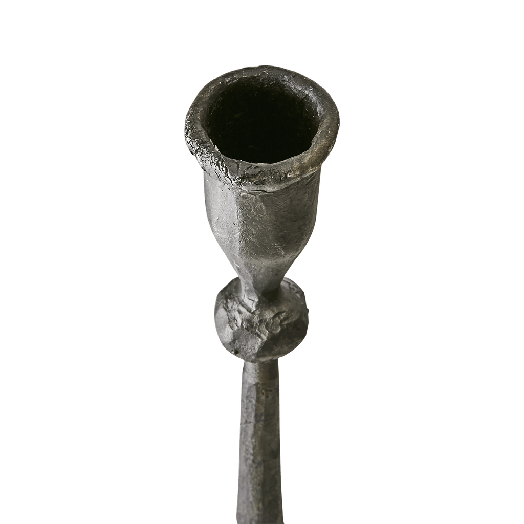 Grand bougeoir artisanal en métal noir H85 cm - Kheos - Koddel.com