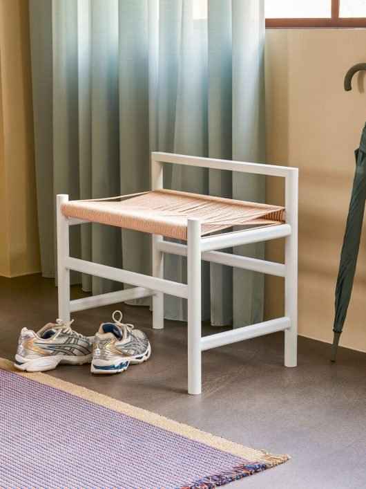 Banc en bois de chêne & corde tressée HERITAGE