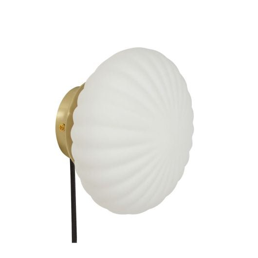 Kumu - Applique murale verre blanc & laiton - Koddel.com