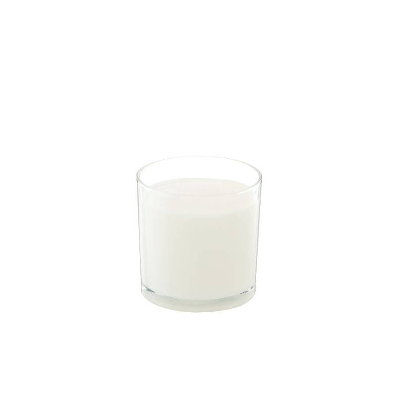 Lot de 24 bougies non parfumées dans un verre transparent - Couleur ivoire - Koddel.com