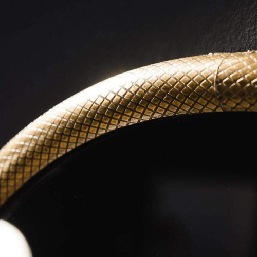 Miroir rond - Cadre en laiton - Effet lézard - Koddel.com