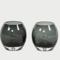 Photophore rond en verre fumé avec bulle - Koddel.com