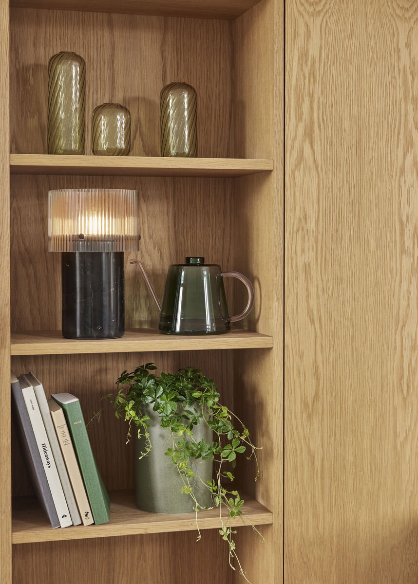 Lampe de table design en marbre et verre – Revolve noir - Koddel.com