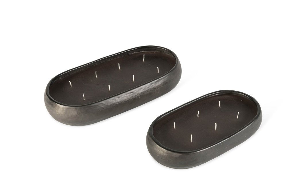 Set de bols bougies d'intérieur martelés, noir profond - Obsura - Koddel.com